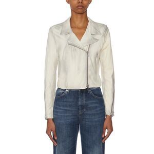 SWORD Women's Leather Moto Jacket Women CREAM Coats & Jackets